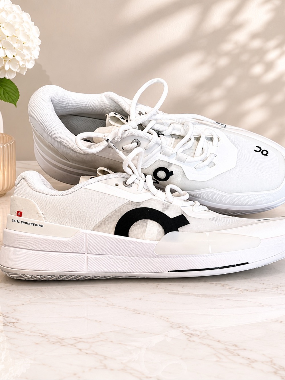 On Cloud Running THE ROGER Pro 2 Clay Men’s White and Black Sneakers Size 10 New - Picture 7 of 10